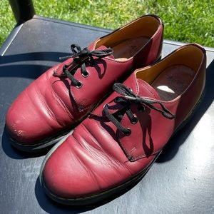Dr. Martens Originals Vintage Cherry Red Smooth Leather Oxford Shoes